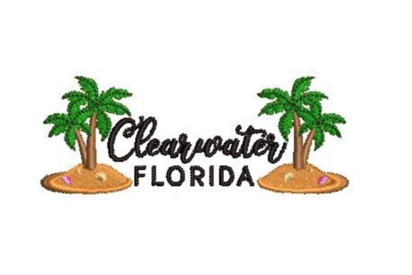 Clearwater Florida: A Beach Embroidery Design for Apparel