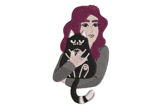 Gothic Girl with Cat: A Seasonal Embroidery Review