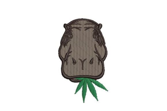 Hippo with Marijuana Leaf – A Bold Design for Your Shop