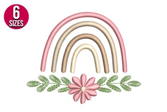 Rainbow with Flower Embroidery Design Review